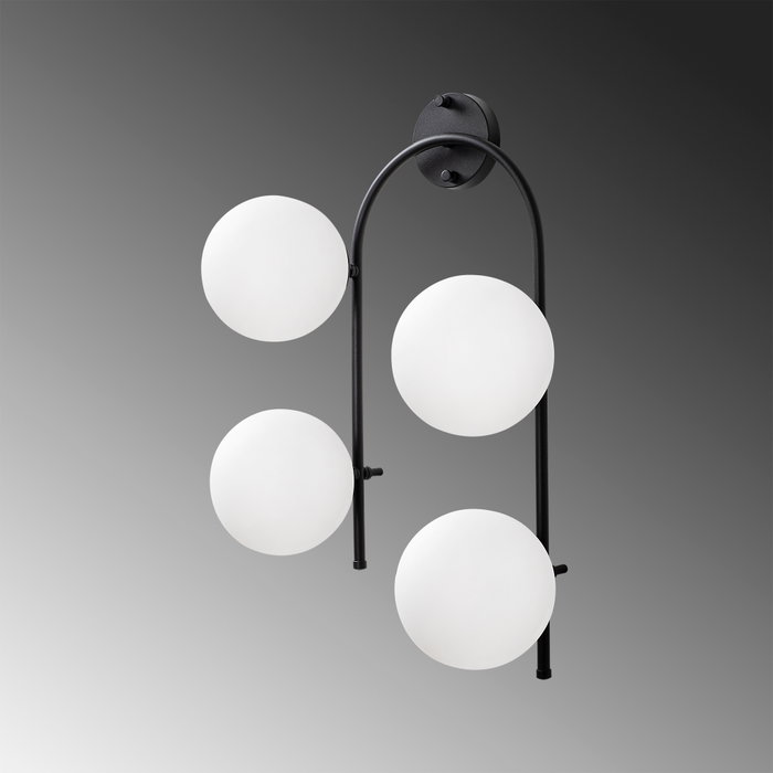 Opviq Jewel - 10595 Lámpara de pared moderna e industrial Negro y Crema